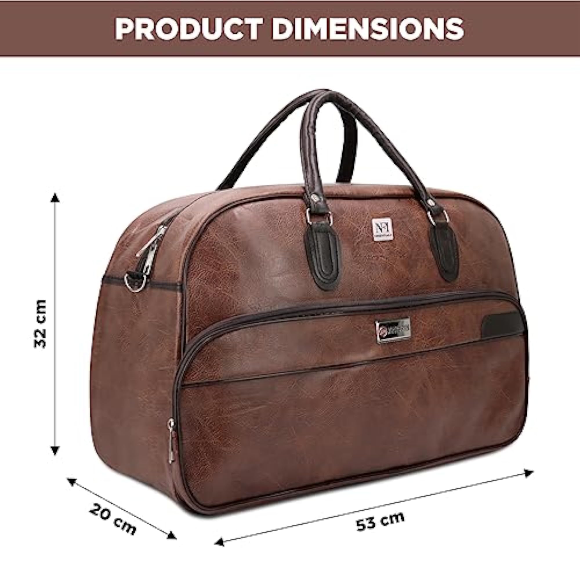 Large Leather Duffle Bag for Travel, Stylish Cabin Bag